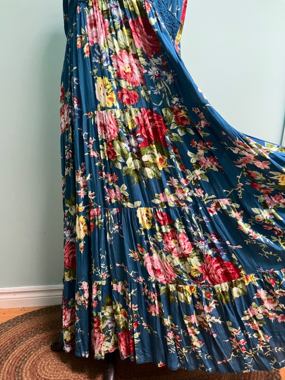 April Cornell maxi -dress with full tiered skirt, Sz M - Picture 6 of 7